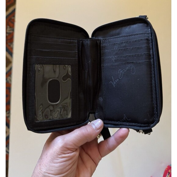 Vera Bradley 3 In 1 Crossbody Wristlet Wallet Quilted Black Shoulder Strap - Picture 2 of 8